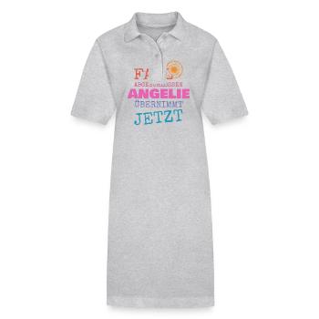 Prénom Angelie - Robe polo bio PAIGER Stanley/Stella Femme - gris chiné - Devant