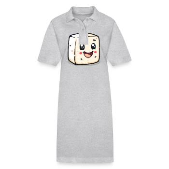 Süßer Marshmallow Comic - Stanley/Stella Frauen Bio-Polokleid PAIGER - Grau meliert - Vorne
