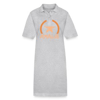 Amélie - Robe polo bio PAIGER Stanley/Stella Femme - gris chiné - Devant