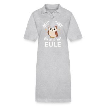 oiseau de nuit hibou hibou oiseau - Robe polo bio PAIGER Stanley/Stella Femme - gris chiné - Devant