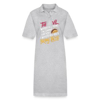 Devil Says "I'm Coming" I Say "Bring Tacos" 3 - Stanley/Stella Frauen Bio-Polokleid PAIGER - Grau meliert - Vorne