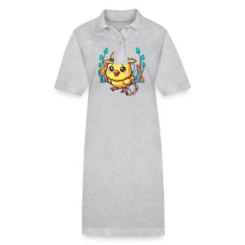 animaux mignons poussin wild west enfants enfant - Robe polo bio PAIGER Stanley/Stella Femme - gris chiné - Devant