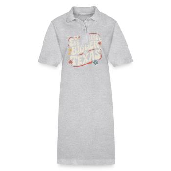 Texas State Texans Texas - Stanley/Stella PAIGER Organic Women’s Polo Dress - heather grey - Front