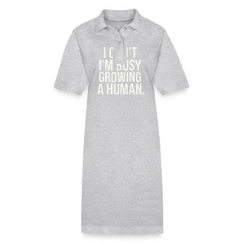 I Can't I'm Busy Growing A Human 9 - Stanley/Stella Frauen Bio-Polokleid PAIGER - Grau meliert - Vorne