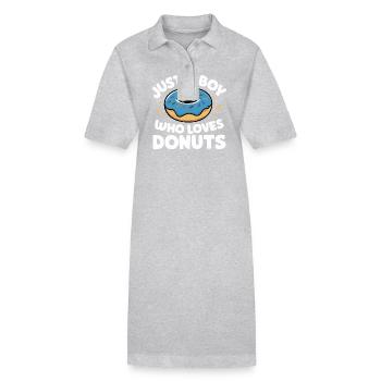 Donut Donuts Candy Bagel - Stanley/Stella PAIGER Organic Women’s Polo Dress - heather grey - Front