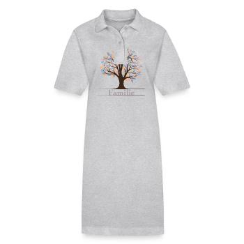 Family tree - Stanley/Stella PAIGER Organic Women’s Polo Dress - heather grey - Front