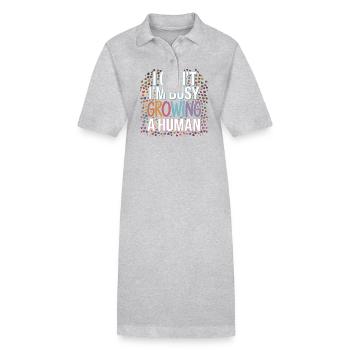 I Can't I'm Busy Growing A Human 10 - Stanley/Stella Frauen Bio-Polokleid PAIGER - Grau meliert - Vorne