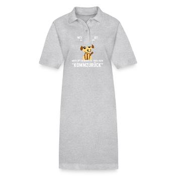 Süßer Hund Hündchen Tier Hundeerziehung Geschenk - Stanley/Stella Frauen Bio-Polokleid PAIGER - Grau meliert - Vorne