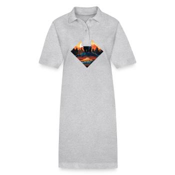 Bär im Sonnenaufgang - Stanley/Stella Frauen Bio-Polokleid PAIGER - Grau meliert - Vorne