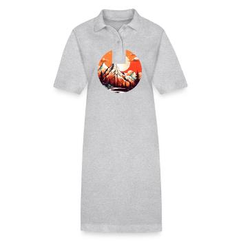 Montagnes au soleil - Robe polo bio PAIGER Stanley/Stella Femme - gris chiné - Devant