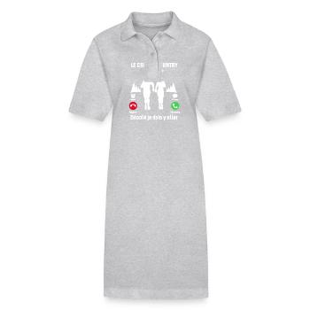le cross country M'appelle désolé Je dois y aller - Robe polo bio PAIGER Stanley/Stella Femme - gris chiné - Devant