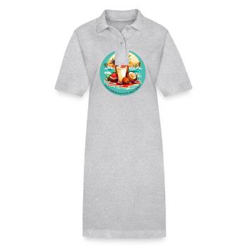 Amateurs de pina colada - Robe polo bio PAIGER Stanley/Stella Femme - gris chiné - Devant