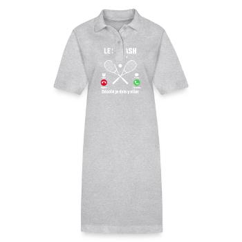 Le Squash m'appelle idée cadeau Squash - Robe polo bio PAIGER Stanley/Stella Femme - gris chiné - Devant