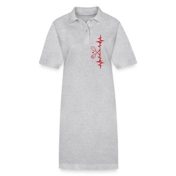 Squash battement de coeur idée Cadeau Squash - Robe polo bio PAIGER Stanley/Stella Femme - gris chiné - Devant