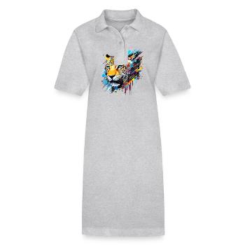 Panthère Animal Freedom World Wildlife Résumé - Robe polo bio PAIGER Stanley/Stella Femme - gris chiné - Devant