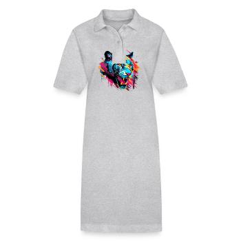 Panthère Animal Freedom World Wildlife Résumé - Robe polo bio PAIGER Stanley/Stella Femme - gris chiné - Devant