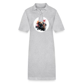 Explorateur déterminé - Robe polo bio PAIGER Stanley/Stella Femme - gris chiné - Devant