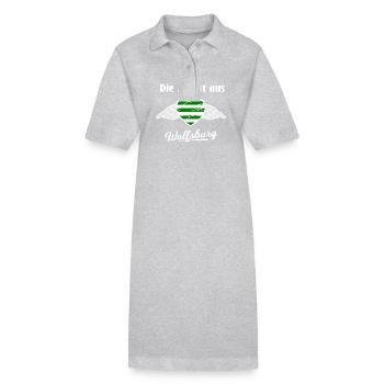 Die Fans aus Wolfsburg - Stanley/Stella Frauen Bio-Polokleid PAIGER - Grau meliert - Vorne