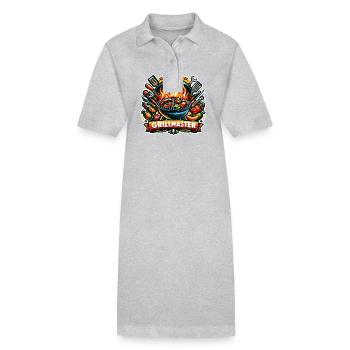 GrillMaster - Grill Illustration - Stanley/Stella PAIGER Organic Women’s Polo Dress - heather grey - Front