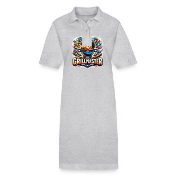 GrillMaster - Grill Illustration - Stanley/Stella PAIGER Organic Women’s Polo Dress - heather grey - Front