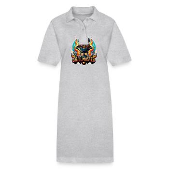GrillMaster - Grill Illustration - Stanley/Stella PAIGER Organic Women’s Polo Dress - heather grey - Front