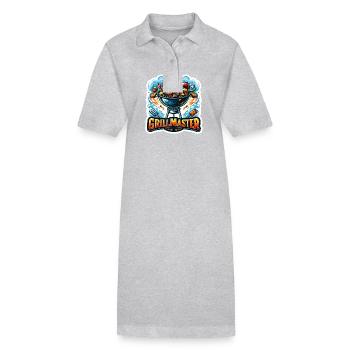 GrillMaster - Grill Illustration - Stanley/Stella PAIGER Organic Women’s Polo Dress - heather grey - Front
