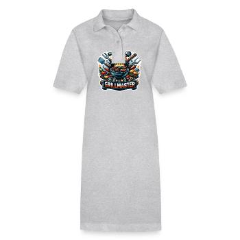 GrillMaster - Grill Illustration - Stanley/Stella PAIGER Organic Women’s Polo Dress - heather grey - Front