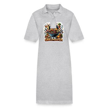GrillMaster - Grill Illustration - Stanley/Stella PAIGER Organic Women’s Polo Dress - heather grey - Front