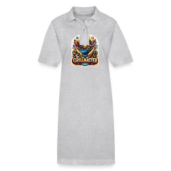GrillMaster - Grill Illustration - Stanley/Stella PAIGER Organic Women’s Polo Dress - heather grey - Front