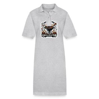 GrillMaster - Grill Illustration - Stanley/Stella PAIGER Organic Women’s Polo Dress - heather grey - Front