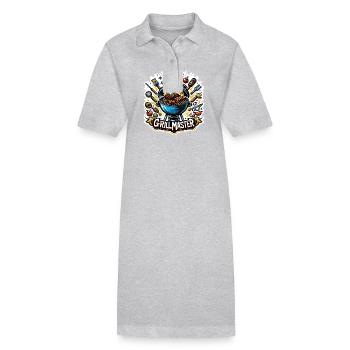 GrillMaster - Grill Illustration - Stanley/Stella PAIGER Organic Women’s Polo Dress - heather grey - Front