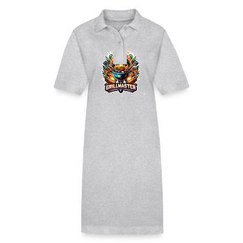 GrillMaster - Grill Illustration - Stanley/Stella PAIGER Organic Women’s Polo Dress - heather grey - Front