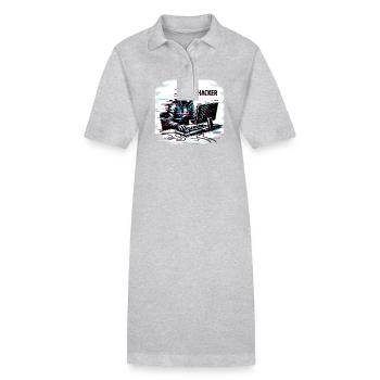 Hacker - Illustration - Robe polo bio PAIGER Stanley/Stella Femme - gris chiné - Devant