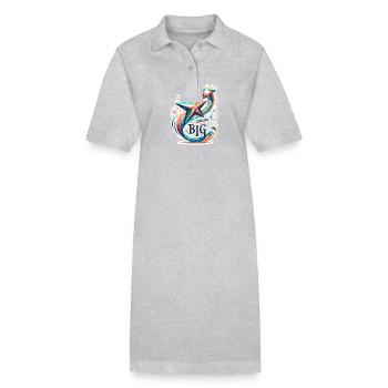 Rêvez grand - Illustration d’étoile filante - Robe polo bio PAIGER Stanley/Stella Femme - gris chiné - Devant