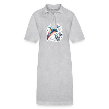 Dream Big - Sternschnuppe Illustration - Stanley/Stella Frauen Bio-Polokleid PAIGER - Grau meliert - Vorne