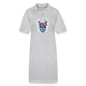 Dream Big - Sternschnuppe Illustration - Stanley/Stella Frauen Bio-Polokleid PAIGER - Grau meliert - Vorne