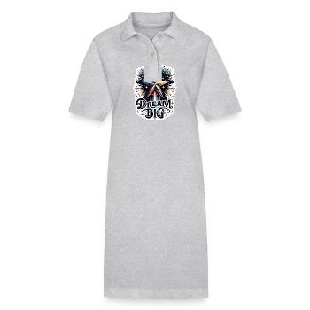 Rêvez grand - Illustration d’étoile filante - Robe polo bio PAIGER Stanley/Stella Femme - gris chiné - Devant