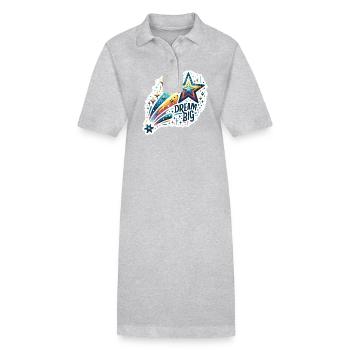 Rêvez grand - Illustration d’étoile filante - Robe polo bio PAIGER Stanley/Stella Femme - gris chiné - Devant