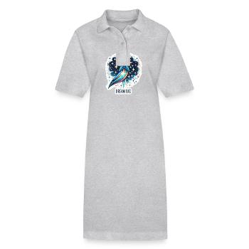 Rêvez grand - Illustration d’étoile filante - Robe polo bio PAIGER Stanley/Stella Femme - gris chiné - Devant