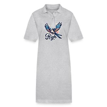 Soar High - illustration d'oiseau - Robe polo bio PAIGER Stanley/Stella Femme - gris chiné - Devant