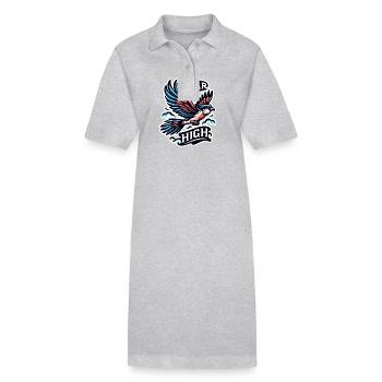 Soar High - illustration d'oiseau - Robe polo bio PAIGER Stanley/Stella Femme - gris chiné - Devant