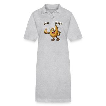 Crazy Veggies: Potato thumbs up - Stanley/Stella Frauen Bio-Polokleid PAIGER - Grau meliert - Vorne