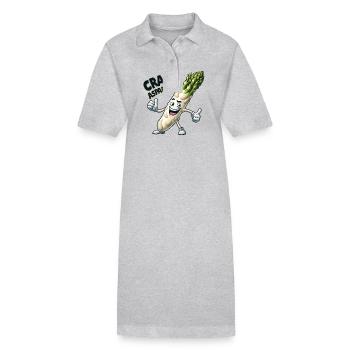 Crazy Veggies: Asparagus Bodybuilder Pro Thumbs Up - Stanley/Stella Frauen Bio-Polokleid PAIGER - Grau meliert - Vorne