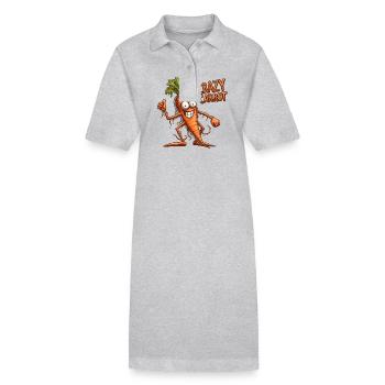 Crazy Veggies: Carrot Thumbs Up - Stanley/Stella Frauen Bio-Polokleid PAIGER - Grau meliert - Vorne