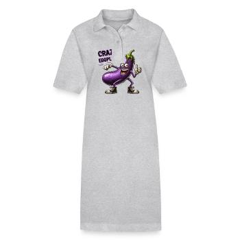 Crazy Veggies: Hairy Eggplant Thumbs Up - Stanley/Stella Frauen Bio-Polokleid PAIGER - Grau meliert - Vorne
