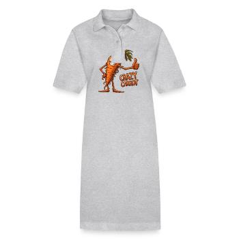 Crazy Veggies: Carrot Thumbs Up - Stanley/Stella Frauen Bio-Polokleid PAIGER - Grau meliert - Vorne