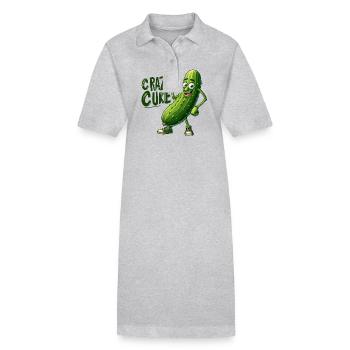 Légumes fous : Cuke épineux pouces en l’air - Robe polo bio PAIGER Stanley/Stella Femme - gris chiné - Devant