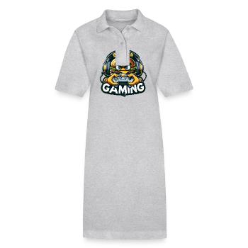 Un burger qui joue aux jeux video - Robe polo bio PAIGER Stanley/Stella Femme - gris chiné - Devant