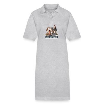 Home Sweet Home - Haus Illustration - Stanley/Stella Frauen Bio-Polokleid PAIGER - Grau meliert - Vorne