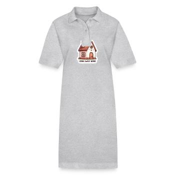 Home Sweet Home - Haus Illustration - Stanley/Stella Frauen Bio-Polokleid PAIGER - Grau meliert - Vorne